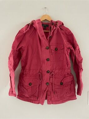 Lauren Ralph Lauren Red/Pink Hooded Utility Jacket